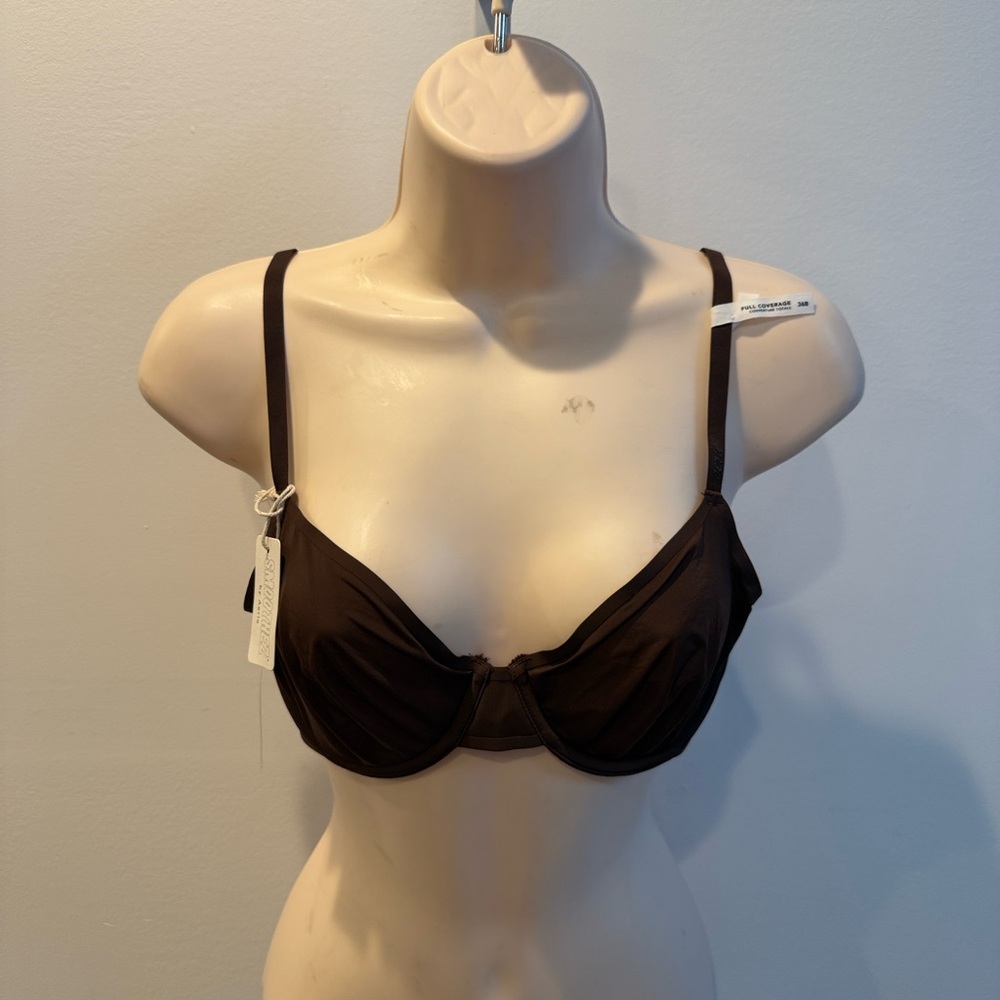 Aerie SmoothEZ Chocolate Brown Bra Full Coverage Couverture Totale Size 36C New